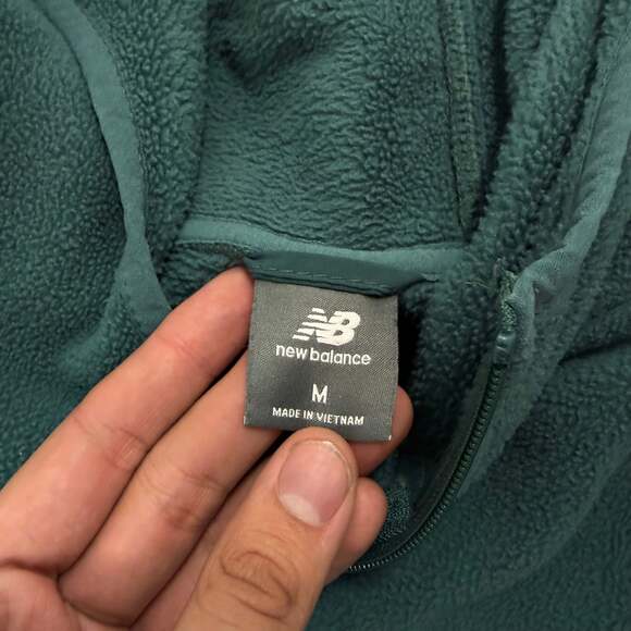 New Balance Teal Zip Up Fleece Hoodie Gorpcore Outdoor Streetwear - Picture 2 of 3